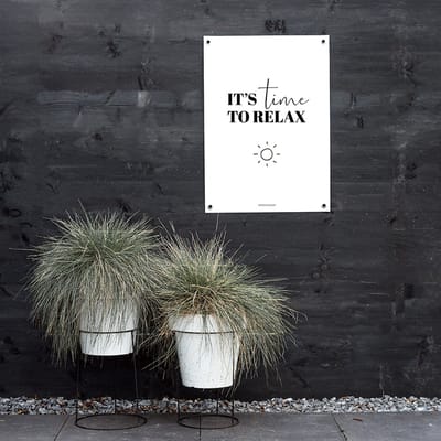 MOODZ design | Tuinposter | Buitenposter | It's time to relax | 70 x 100 cm | Wit