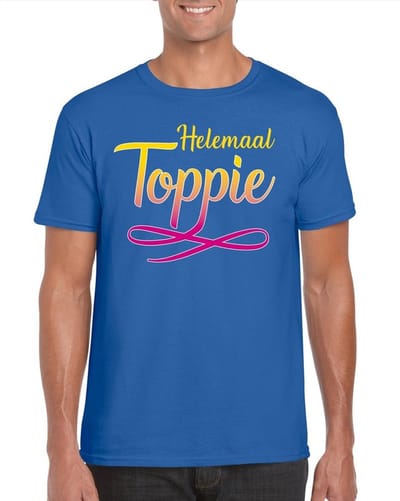 Helemaal Toppie t-shirt blauw heren S