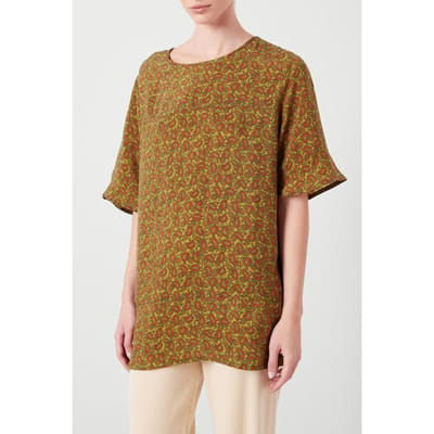 American Vintage Oversized Printed Mid Long Top Cachemire Size: XS/S | Blouses Outlet | Dames | Groen
