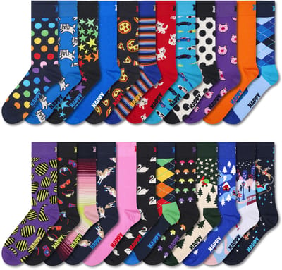Happy Socks - Volwassen Uniseks Adventkalender Cadeauset / Maat 36-40