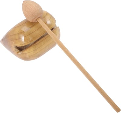 Houten Vis Slaginstrument - Percussie Accessoire Klankblok - Muziek Ontwikkeling - Natuurlijke Houtafwerking - 10 x 10 x 7 cm