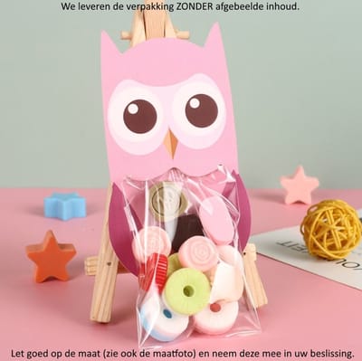 10x Uitdeelzakjes Uil Design - Plastic Traktatie Kado Zakjes - Snoepzakjes - Koekzakjes - Koekje - Cookie Bags Owl