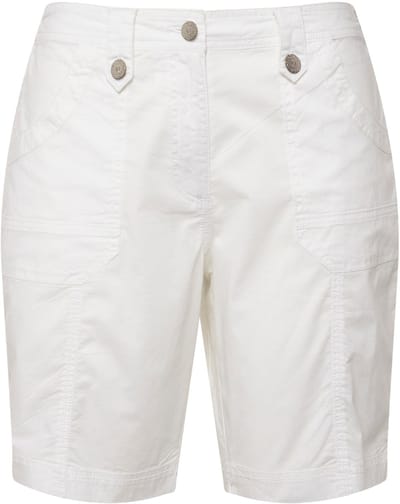 Ulla Popken - Dames - Cargo-bermuda comfortabele tailleband 4-pocket model - Sneeuwwit - Maat 48