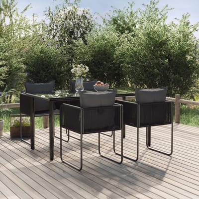 vidaXL - 5-delige - Tuinset - zwart