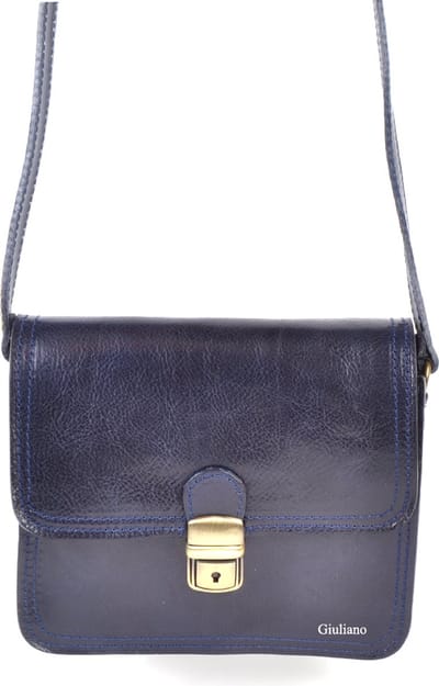 Giuliano klassieke schoudertas Amélie - Blauw - Dames - Made in Italy