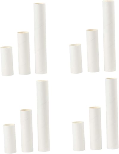 Kartonnen Kokers - Papieren Rollen - Kunst Opslag - Duurzaam Kraftpapier - 20 cm Lengte - Wit