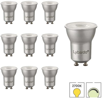 Lybardo - GU10 LED Lamp - 35mm - 10-pack - 3.5W Dimbaar - 2700K Warmwit Licht