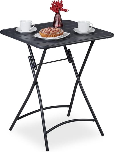 tuintafel inklapbaar - weerbestendig - klaptafel - staal - 74 x 59 x 59 cm - balkon