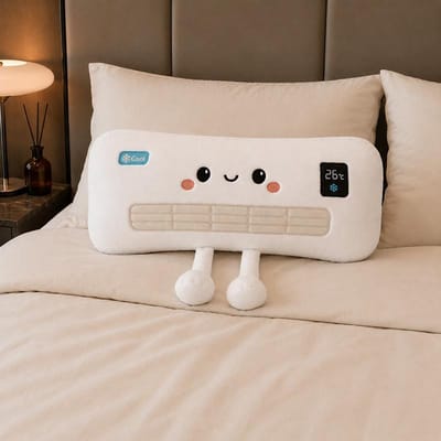 Zomer Koele Airconditioner Zacht Kussen Gevulde Pluche Speelgoed Creatieve Knuffelkussens Voor Huisdecoratie Bankkussen Slaapkamer Cadeaus 53x30cm white