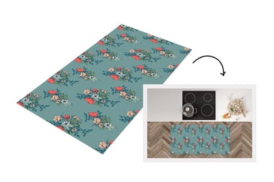 Keukenloper - Loper keuken - Boeket - Patronen - Bloemen - Klaproos - 120x60 cm - Keukenloper vinyl