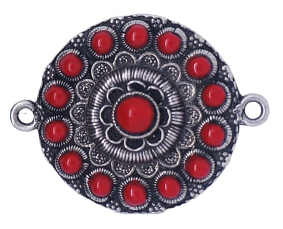 Zeeuws Meisje - Zeeuwse knoop rood doorsnede 4 cm tweeoog