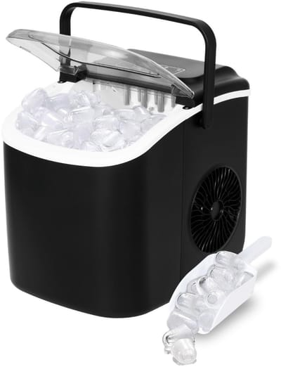 MIRA® ljsblokjesmachine - Zelfreinigende Ijsblokjesmaker - Ijsblokmaker - Zwart - 23cm x 30cm x 29cm; 6.2 kg