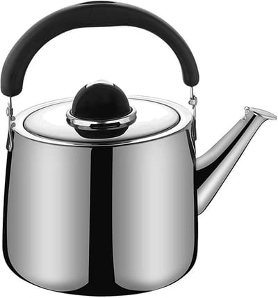 Theeketel Roestvrij Staal - Waterkoker Fluitend - Water Koken - Automatisch Fluit Signaal - 6 Liter - Zilver