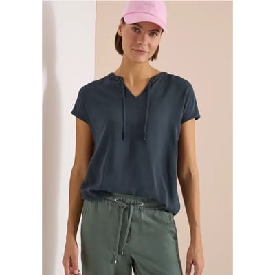 Blouse met korte mouwen en structuurmix