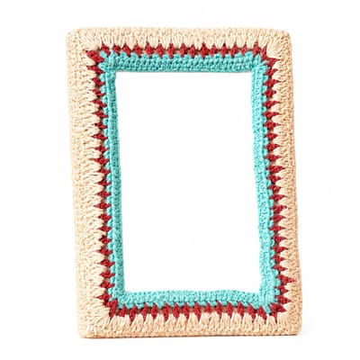 Aarde & Aqua Boho Kralen Fotolijst 10x15 cm - Handgemaakte Rustieke Decoratie 13.97x1.905x19.05 cm blauw/beige