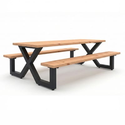 EXIT Picknicktafel X-235 - 8 Persoons - 235cm - Houten Tuintafel - Picknicktafel voor Buiten - Weerbestendig