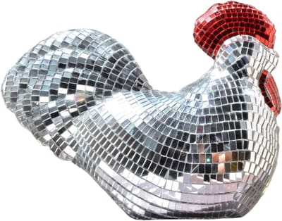 Disco Kip Spiegelbol Decoratie – Spiegelend Disco Ball Beeldje voor Woondecoratie, Grappig Interieur Accessoire, Origineel Cadeau voor Thuis, Kantoor of Feest – Unieke en Opvallende Decoratie