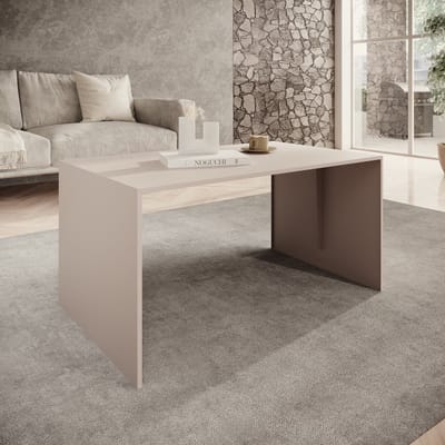 Meubella - Miraal - Salontafel - Beige metaal - 100x60x50 cm