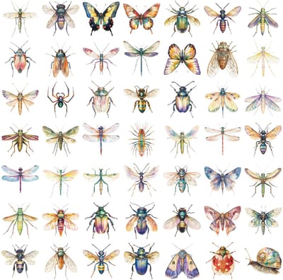 Meer Leuks - Transparante Stickers Insecten - 50 stuks