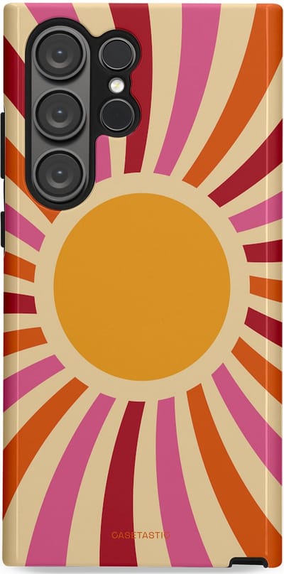 Casetastic Hoesje Geschikt voor Samsung S23 Ultra - Stijlvolle Beschermende Duo-layer Case - Retro licht