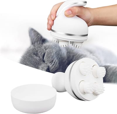 Elektrisch hoofdmassageapparaat met USB-opladen - 4 massagekoppen, 84 massageknopen voor huisdieren