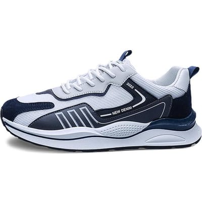 Mesh Ademende Sport Herenschoenen Zomer Nieuw Antislip Slijtvast Schokabsorberend Hardloopschoenen Casual Alles-Combineerbaar Herenschoenen 39 wit