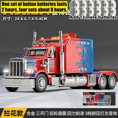 1:24 Peterbilt 389 Livrée Flamme Camion Semi-remorque Lourd Américain Tracteur Modèle Réduit en Alliage Métallique Moulé sous Pression Voiture de Collection Maison Tendance Affichage de Bureau Cadeau