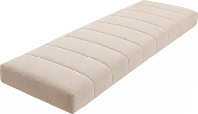 Bankkussen - Zitkussen Erkerbank - Buiten Zitten - Antislip Verwijderbaar - 180x45x6cm - Milky Tea
