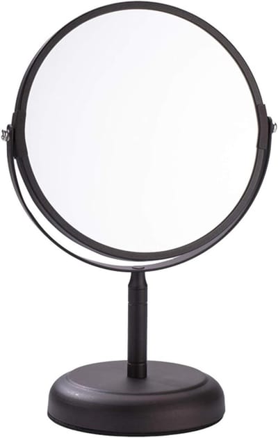 Make-upspiegel Tafel - Vergrotende Spiegel - Scheren Huidverzorging - Dubbelzijdig 360° Draaibaar - 3x Vergroting - Zilver