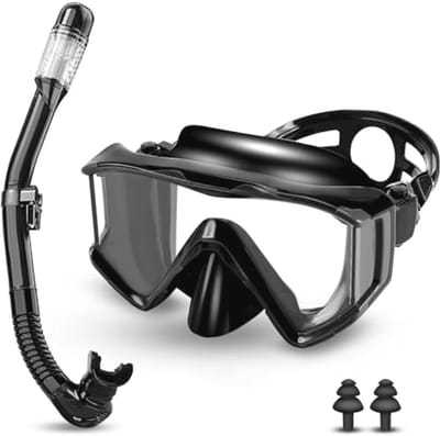 Snorkelset voor volwassenen met duikbril en droge snorkel - waterdicht en anti-condens