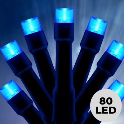Lomera Kerstverlichting Blauw - LED Lichtsnoer - 80 LED Lampjes - 6 Meter Lang - Binnen en Buiten - Lichtfuncties - Geheugenfunctie - Timer Functie - IP44 Adapter - Energiezuinig - Blauwe Verlichting - Kerstlampjes Buiten