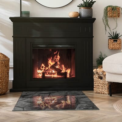 Coloray Vloerplaat Houtkachel - Vloerplaat Openhaard - 80 cm x 60 cm - Houtkachel Accessoires - Grijs Vloerplaat Kachel - Vloerplaat Voor Kachel - Plaat voor Onder Houtkachel - Open Haard Accessoires - Plaat Kachel