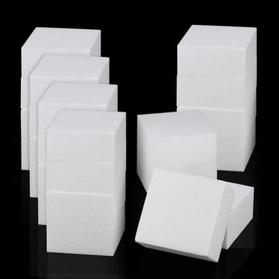 24 Stuks Piepschuim Blokken Rechthoekig - Wit Modelleer Schuim voor Knutselen en Decoratie