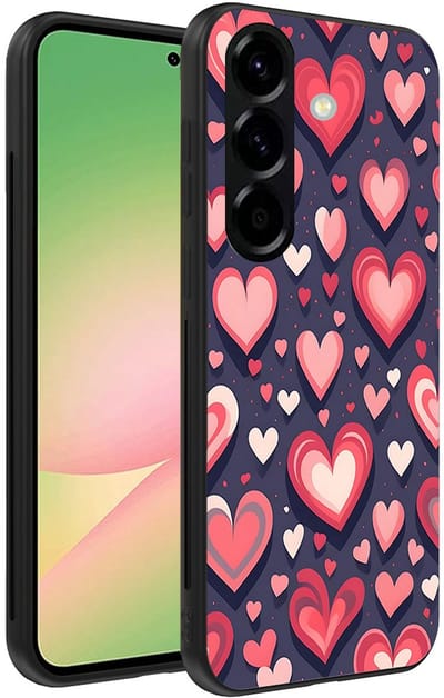 Smartphonica Telefoonhoesje Geschikt voor Samsung Galaxy A56 met Hartjes Opdruk - TPU Backcover Case With Heart Design geschikt voor Samsung Galaxy A56
