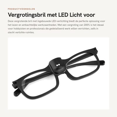 Dailygoods - Vergrotingsbril met LED Licht voor Dichtbij Werkzaamheden