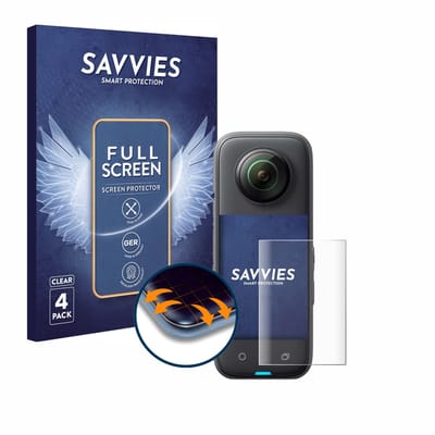 Savvies - Screenprotector voor Insta360 X3 - Folie Beschermfolie transparant volledig dekking 4 Stuks