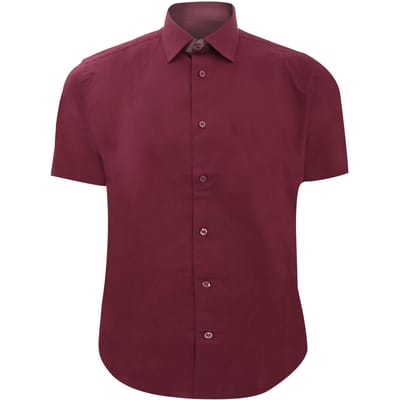 Russell Collectie Heren Korte Mouw Easy Care Gevoelig Overhemd (Haven)