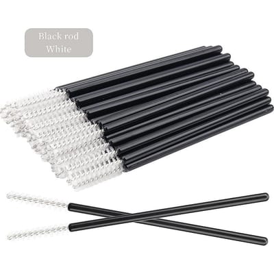 NOUVEAU 50 Pièces Pinceaux de Maquillage pour Cils Jetables Cristal Pinceau à Sourcils Manche Diamant Applicateur Baguette Mascara Outils Extension Cils 50 blanc