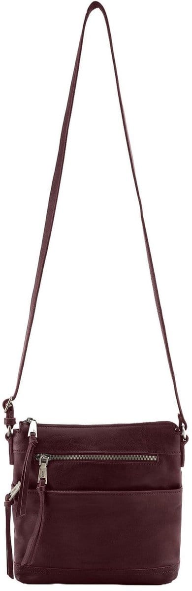 FREDsBRUDER schoudertas My Old Friend Crossbag Dark Red wijnrood