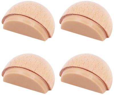 Allecto - Houten Deurstoppers - Muurbeschermer - Ronde Deurstoppers - Geluidsisolatie - Deurstopper voor Slaapkamer - Natuurlijke Houten Kleur
