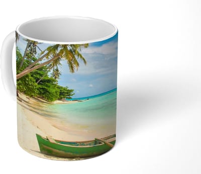 Mok - Koffiemok - Strand - Kano - Palmboom - Tropical - Mokken - 350 ML - Beker - Koffiemokken - Theemok