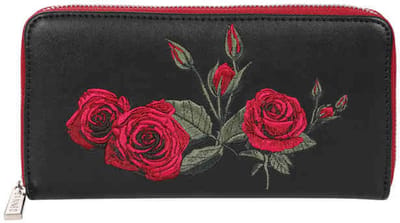 Banned Retro Portemonnee - Rose Garden - voor Vrouwen - zwart-rood