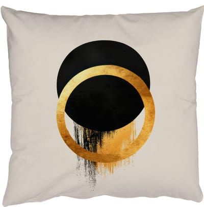 Sierkussens - Kussentjes Woonkamer - 50x50 cm - Abstract ontwerp - Zwarte cirkel - Verfvlekken