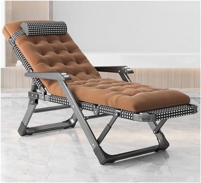 Opvouwbare ligstoel - Camping bed - Ontspannen buiten - 5-niveaus verstelbaar - Ondersteunt 200kg - Geel