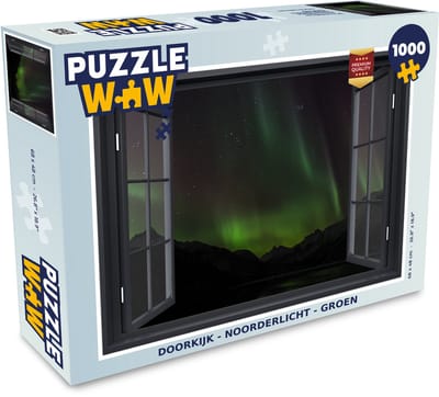 Puzzel Doorkijk - Noorderlicht - Groen - Legpuzzel - Puzzel 1000 stukjes volwassenen