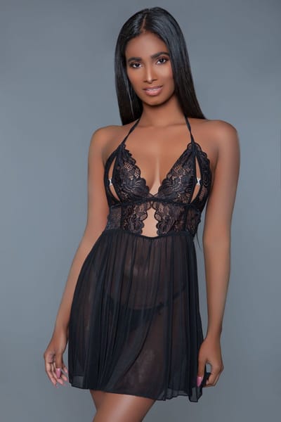 Be Wicked - Cosette - Babydoll - Zwart L