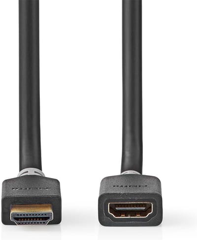 Nedis High Speed ​​HDMI-Kabel met Ethernet - HDMI Connector - HDMI Output - 8K@60Hz - eARC - 48 Gbps - 1.00 m - Rond - PVC - Antraciet - Doos