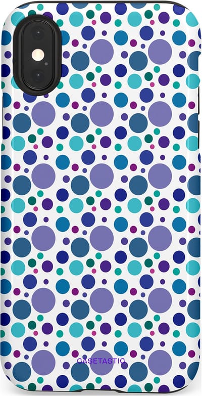 Casetastic Hoesje Geschikt voor Apple iPhone X/Xs - Stijlvolle Beschermende Duo-layer Case - Bubble blauw