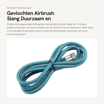 Dailygoods - Gevlochten Airbrush Slang - Duurzaam en Veilig - 1.8M met 1/8 Adapter - Geschikt voor Airbrushen - Flexibel - Professioneel