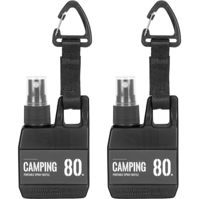 2 Pcs 80ml 2.7oz Petite Bouteille Pulvérisatrice Type Pression Brume Fine Format Voyage Bouteille Pulvérisatrice avec Boucle Noir
